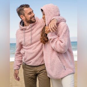 Chubbies High Pile Pink Fleece Pullover Hoodie Womens Size L Outdoor Athleisure